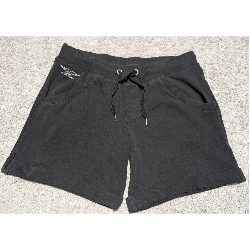 Victoria's Secret Shorts Womens Small Black Supermodel Essentials Fleece Wing